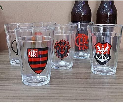         Conjunto 6 Copos Americanos Flamengo Mengao Licenciado - Escudos Historicos       