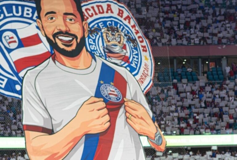 Bahia homenageia Everton Ribeiro com mosaico 3D; meia agradece emoção nas redes