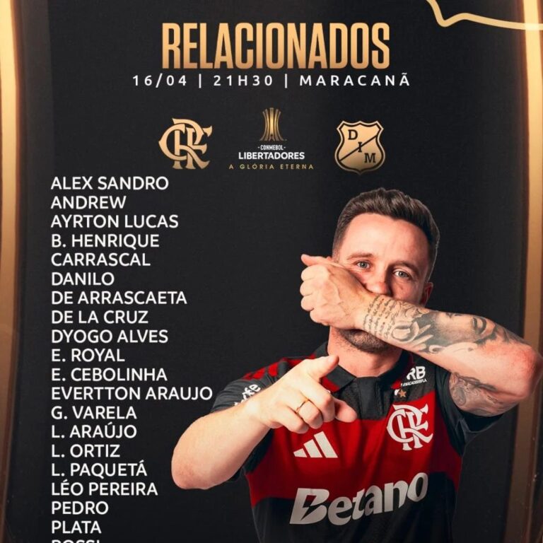 Flamengo divulga relacionados para enfrentar o Medellín; Saúl e Everton Cebolinha voltam