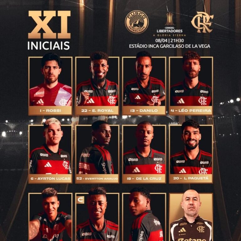 Flamengo confirma escalação com mudanças para duelo contra o Medellín na Libertadores