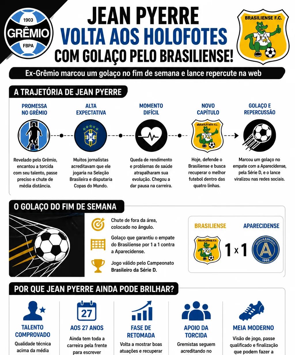 Golaço de Jean Pyerre garante empate do Brasiliense na Série D - Imagem do artigo original