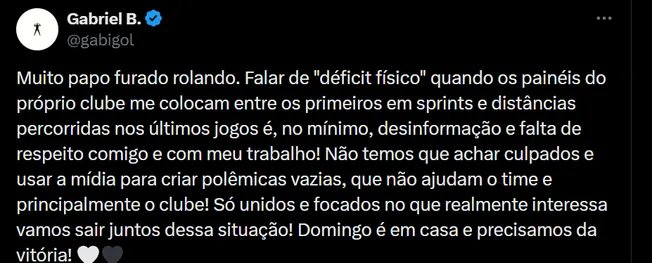 Gabigol reage a críticas sobre preparo físico e nega atrito com Cuca no Santos - Imagem do artigo original