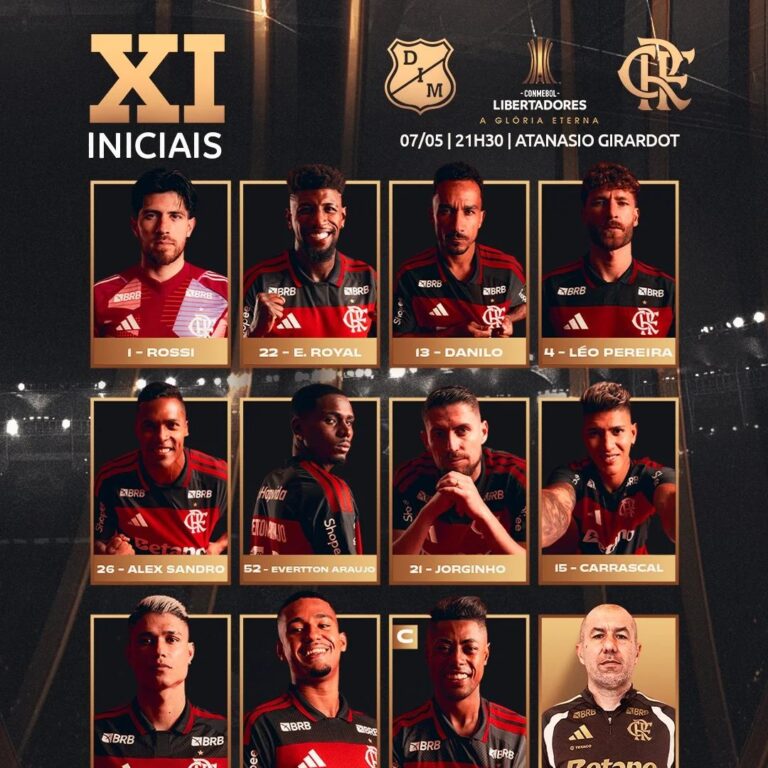 Flamengo define escalação com Carrascal titular para encarar o Independiente Medellín