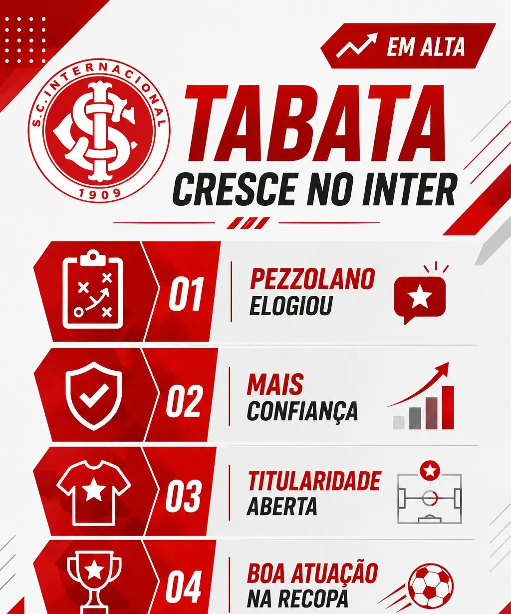 Atuação de Bruno Tabata na Recopa Gaúcha aumenta chance de titularidade no Inter - Imagem do artigo original