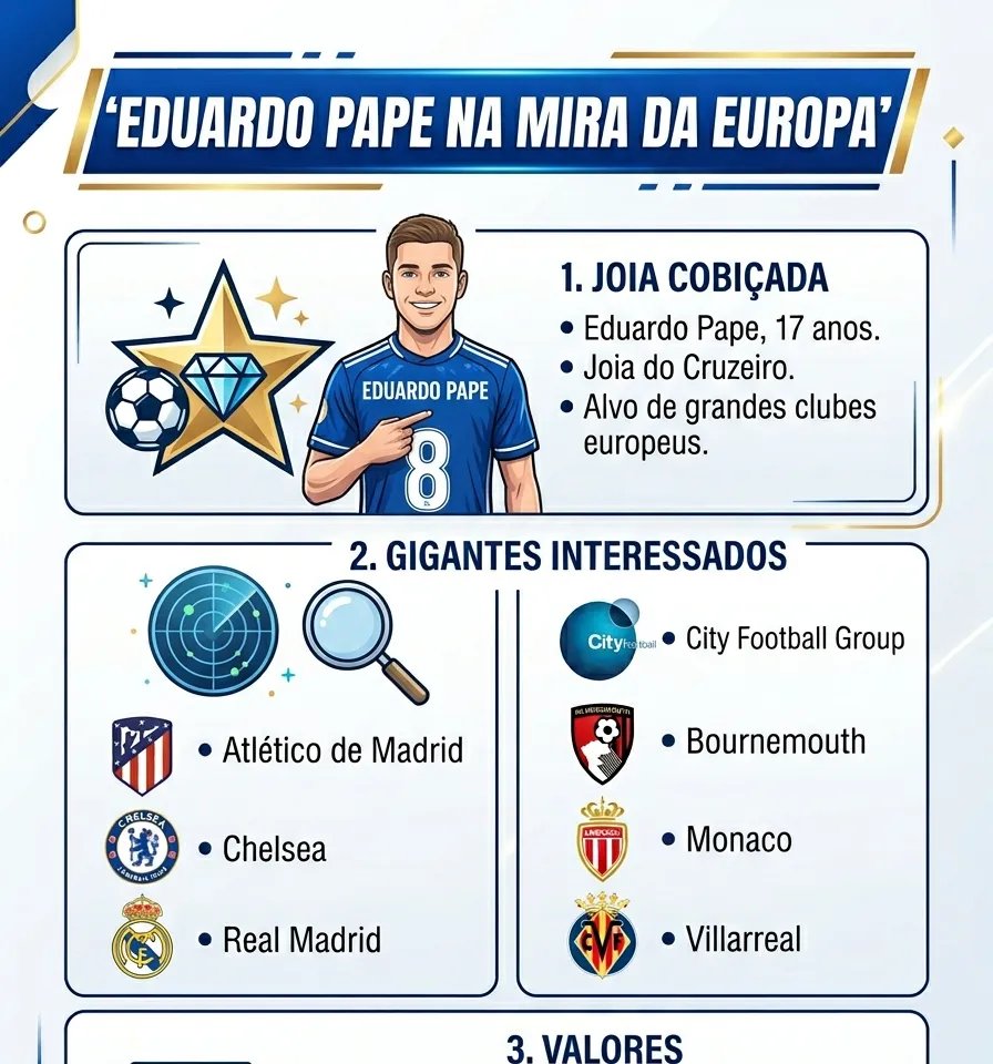 Cruzeiro recebe sondagens de gigantes europeus por Eduardo Pape - Imagem do artigo original