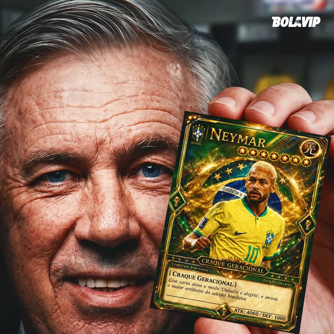 Ancelotti confirma Neymar entre os 26 convocados do Brasil para a Copa do Mundo nos EUA - Imagem do artigo original
