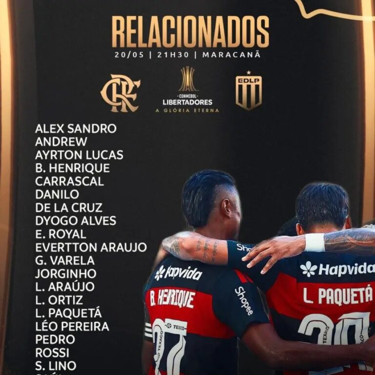 Flamengo anuncia relacionados para enfrentar o Estudiantes e confirma quatro desfalques