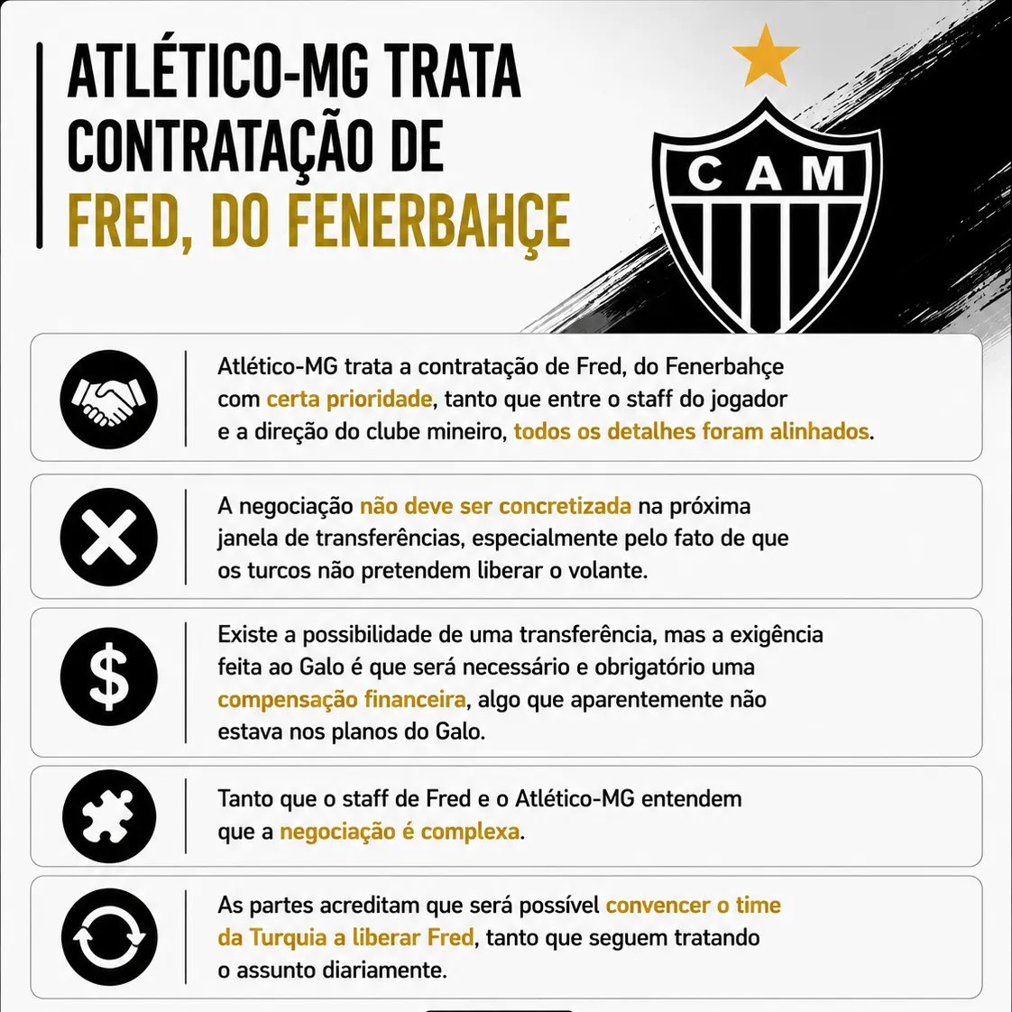 Fenerbahçe exige compensação financeira para liberar Fred ao Atlético-MG - Imagem do artigo original