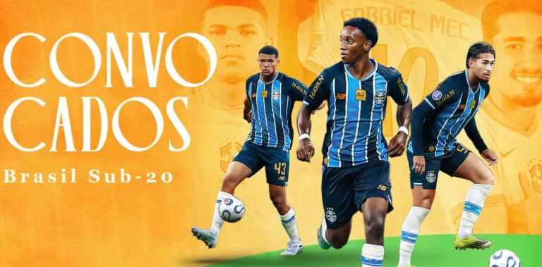 Trio do Grêmio é chamado para a Seleção Sub-20 e reforça espaço da base no time principal