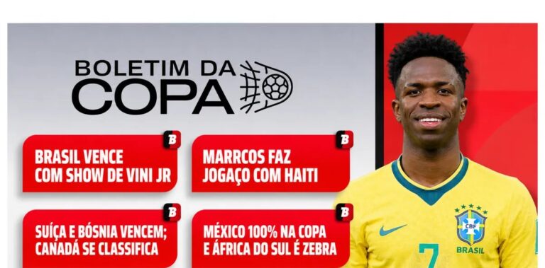 Vini Jr decide para o Brasil, África do Sul apronta surpresa e México fecha grupos com 100% na Copa