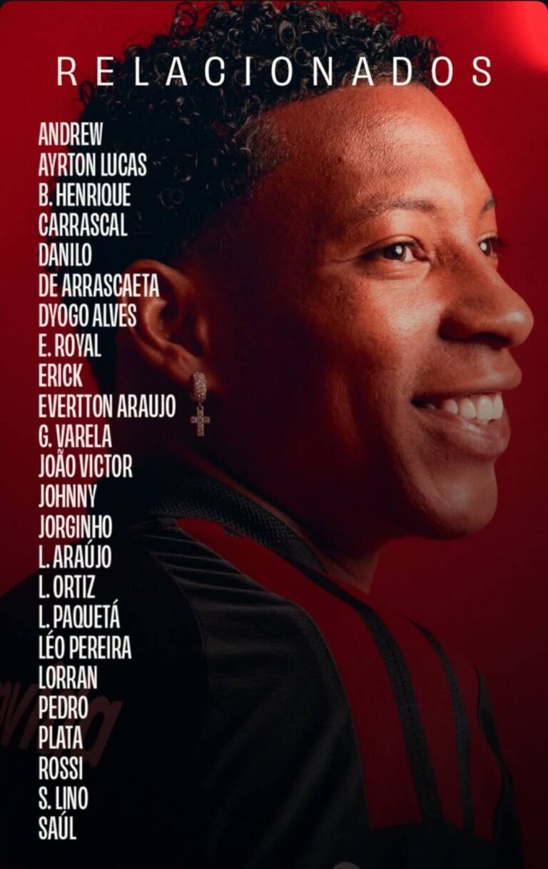 Flamengo anuncia lista de jogadores para confronto contra o Cruzeiro no Brasileirão