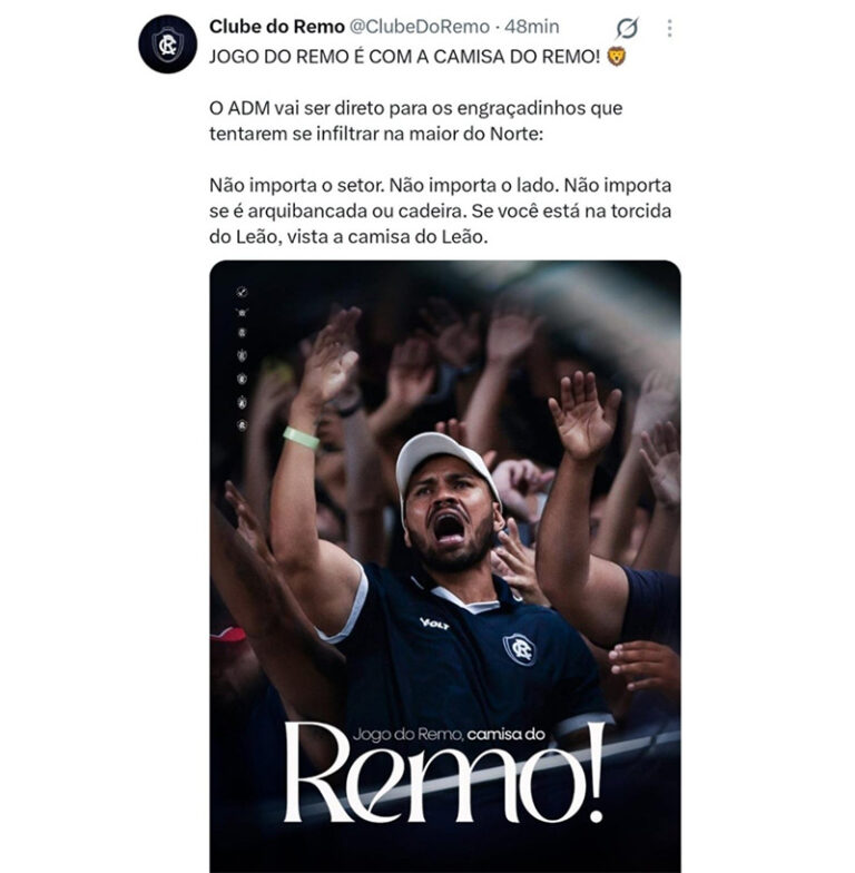 Flamengo reage a provocação do Remo com mensagem de gratidão ao Pará