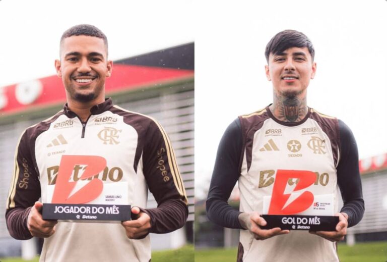 Flamengo Reconhece Samuel Lino e Erick Pulgar em Premiações do Mês de Agosto