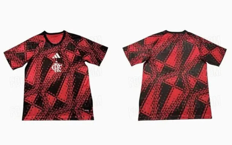 Novo modelo de camisa pré-jogo do Flamengo para 2027 vaza na internet